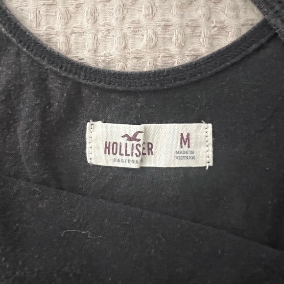 HOLLISTER | Acid Wash Dark Grey Black Tank Top Open Back - Picture 4 of 5